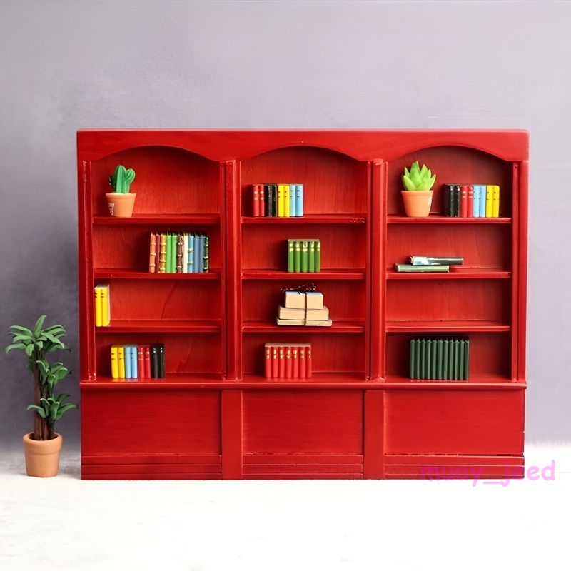 A09 ของเล่นตุ๊กตา ของจิ๋ว ชุดตู้วางหนังสือ ตู้โชว์ เฟอร์นิเจอร์ dollhouse