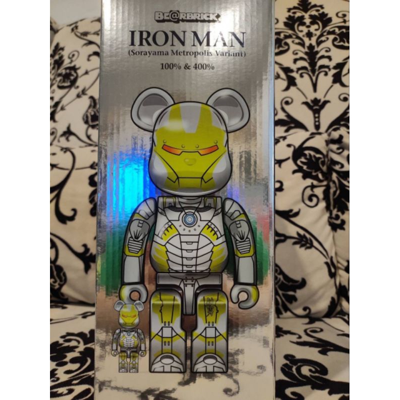 Bearbrick Sorayama x Marvel Iron Man 100% & 400%
