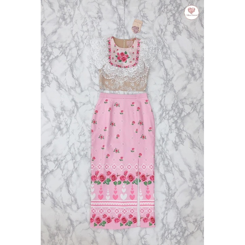 💎พร้อมส่ง💎Maria diamond 🌸 ชุดไทย Primpink Thai jitrada dress