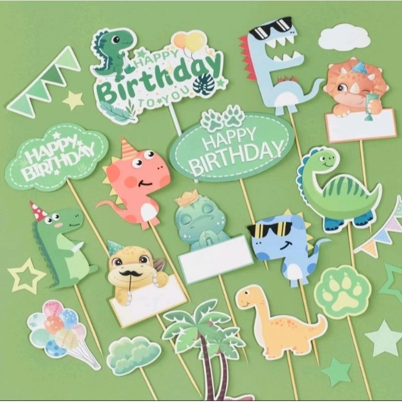 ท๊อปเปอร์ปักเค้กไดโนเสาร์ (ซื้อขั้นต่ำ50บาทนะคะ)