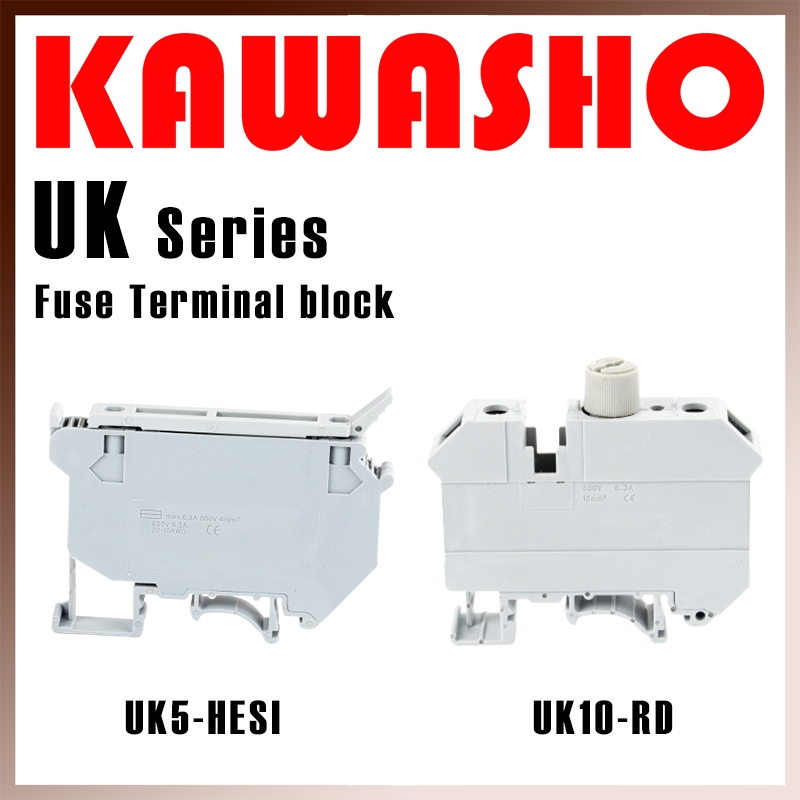 Terminal UK5-HESI , UK10-RD ฟิวส์เทอร์มินอล สีเทา UK Terminal Block "KAWASHO"