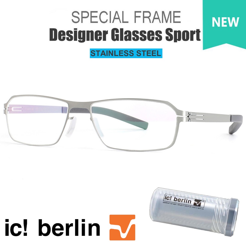 Ic Berlin ไอซี เบอร์ลิน แว่นตา รุ่น 039 C-3 สีเงิน Model Chrome วัสดุ Stainless Steel กรอบเต็ม กรอบแ