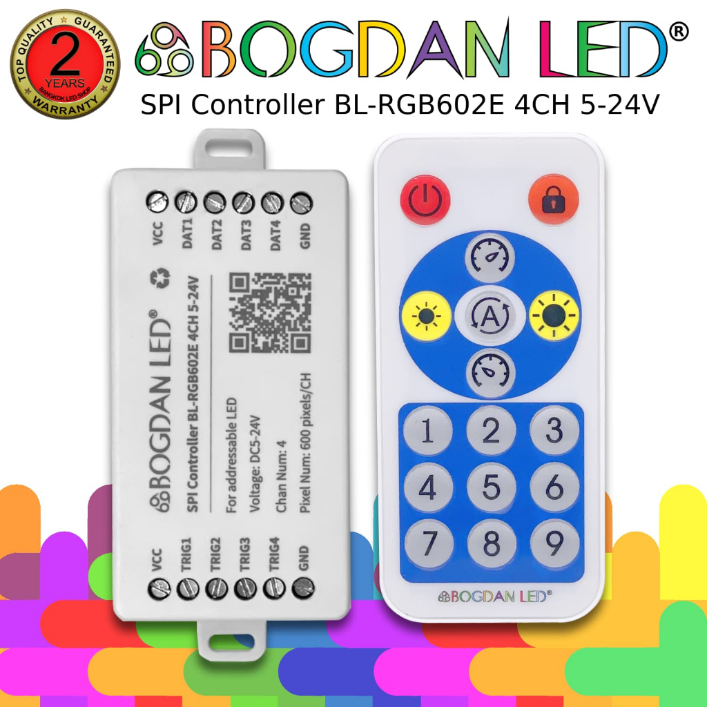 SPI Controller BL-RGB602E 4CH 5-24V LED Pixel Controller ยี่ห้อ : BOGDAN LED