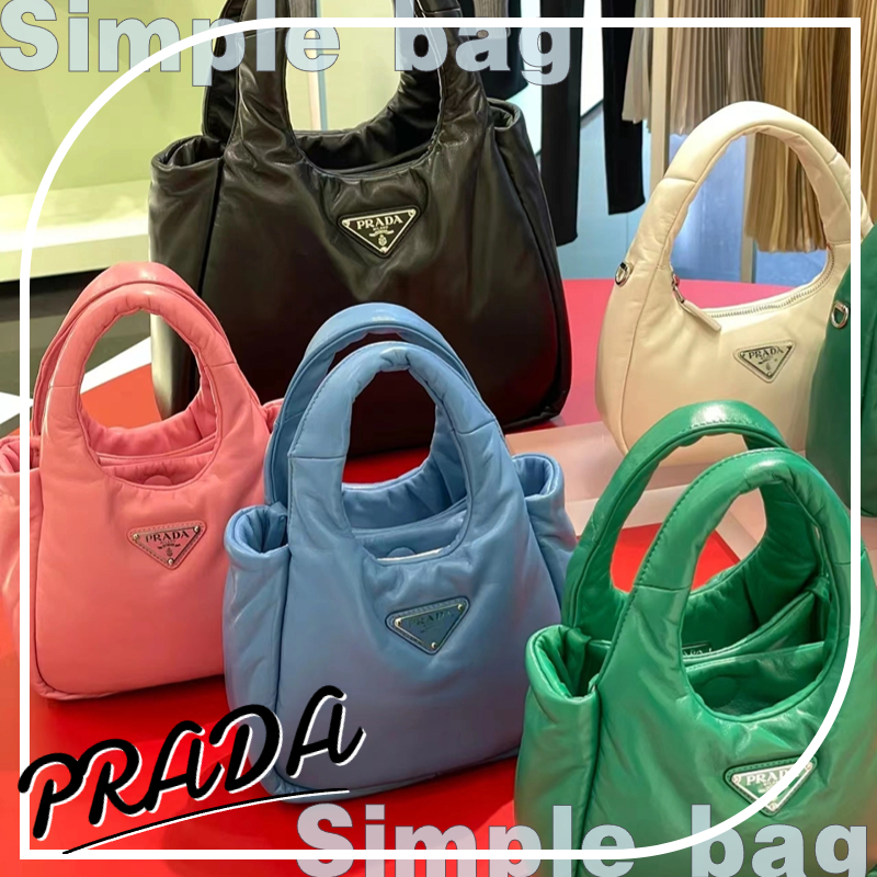 ปราด้า💥PRADA Small padded Prada Soft nappa leather bag shoulder bag