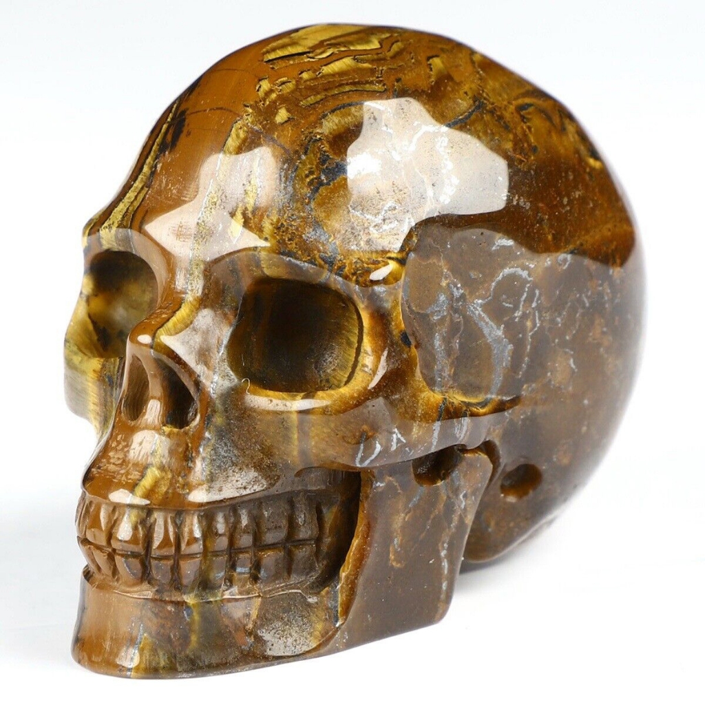 Tiger’s Eye Skull Hand Carved