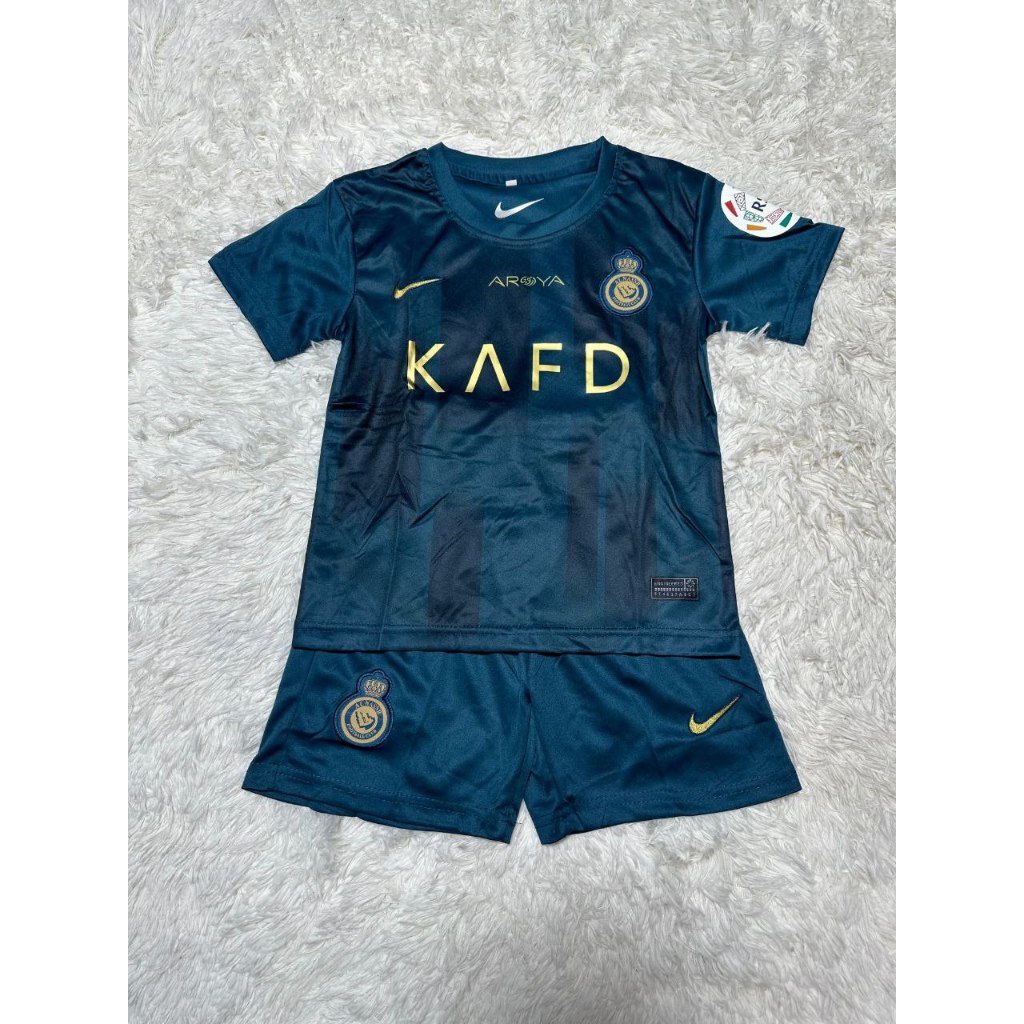 ชุดกีฬาเด็ก Al Nassr23/24 ชุดเด็ก ชุดทีมฟุตบอลเด็ก มีเสื้อพร้อมกางเกงค่ะ