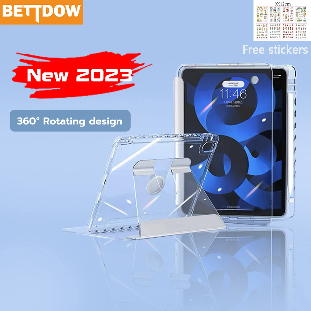 BETTDOW แก้วคริสตัลเคสป้องกันสำหรับ iPad iPad เคส gen7/8/9/10.2 air6 10.9 pro11 2020/2021/2022 gen10 10.9 2022 โปร่งใสเค