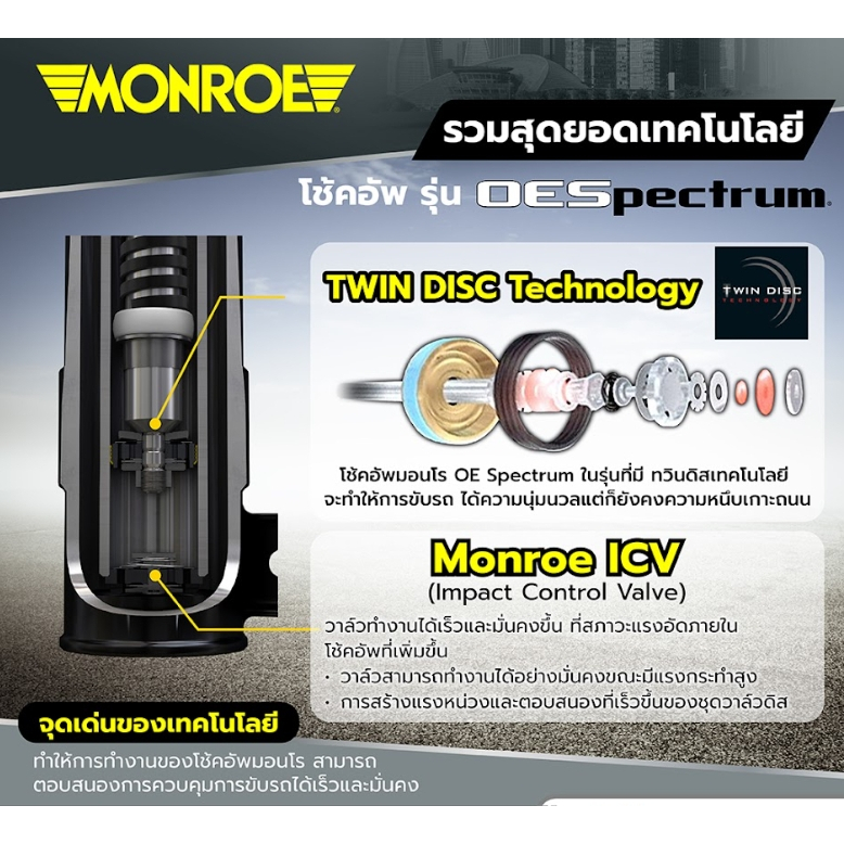MONROE OEPSECTRUM โช๊คอัพ TOYOTA VIOS NCP93 YARIS NCP91 โตโยต้า วีออส ยาริส ปี 2007-2012โออีสเปคตรัม - รูปที่ 2