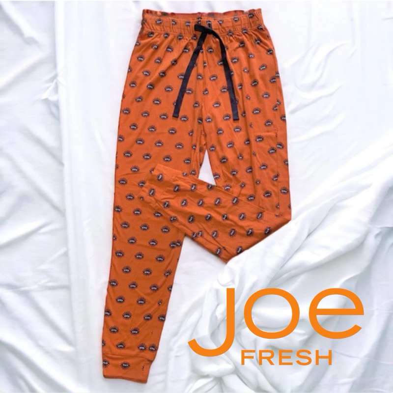 Joe Fresh กางเกงนอน ขายาว ลายดวงตาสีส้ม เอวยางยืด ผูกเอว