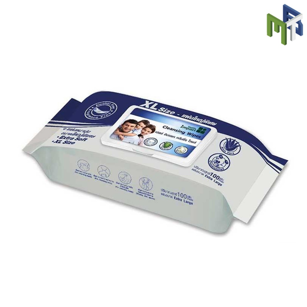 CLEANSING WIPES SIZE XL 100แผ่น ทิชชู่เปียก ขนาดใหญ่พิเศษ Size XL [28151]