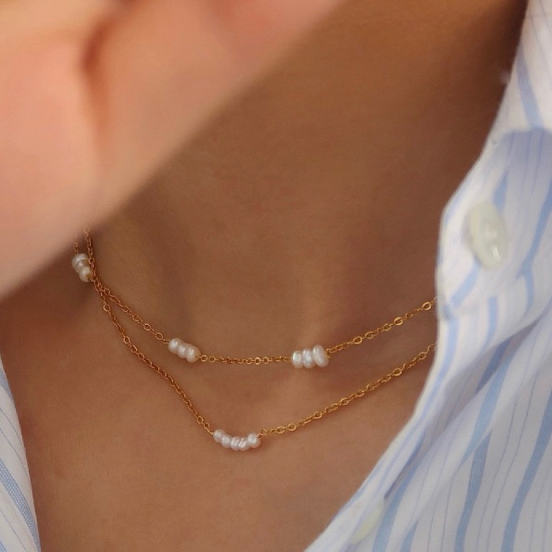 (สั่งในไลฟ์สด ลด50%)MINI Maelle Pearl Necklace 18k