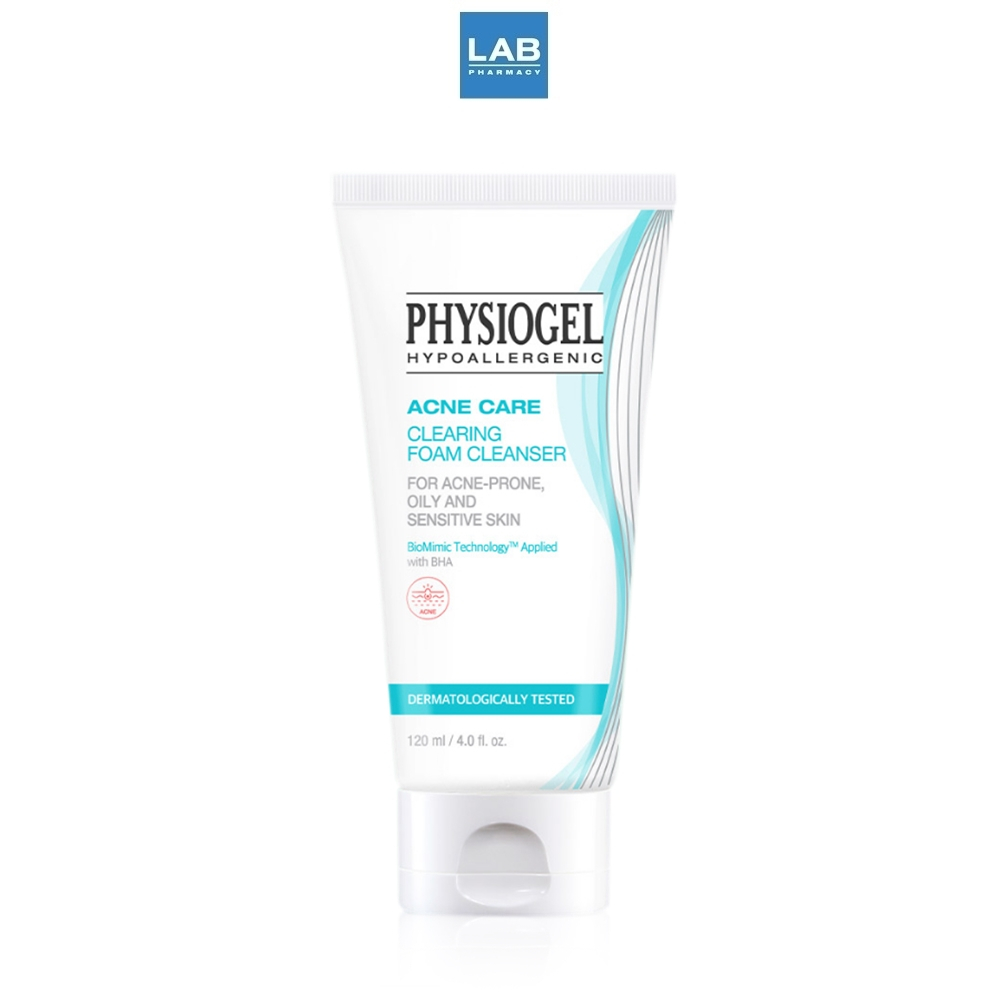 Physiogel Acne Care Clearing Foam Cleanser 120 ml. - ฟิสิโอเจล แอคเน่ แคร์ เคลียร์ริ่ง โฟม คลีนเซอร์ 120 มล. สำหรับผิวเป็นสิว แพ้ง่าย
