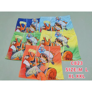 กางเกงในเด็กผู้ชาย ยกแพ็ค 10 ตัว แบบมีขา คละสี ลายเท่ ผ้าดี