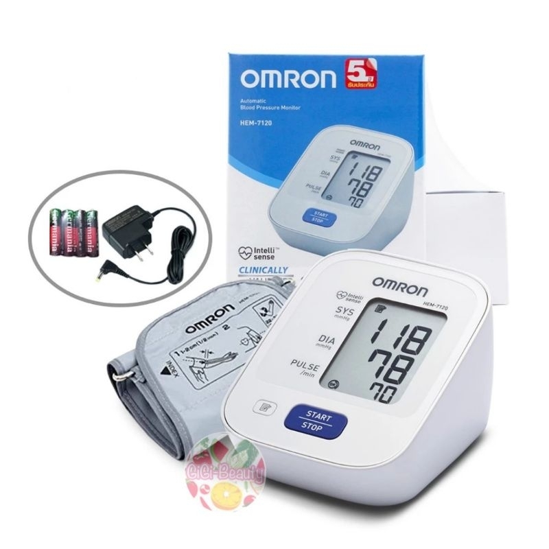 (รับประกัน 5 ปี) OMRON Blood Pressure ออมรอน เครื่องวัดความดันรุ่น HEM-7124 / HEM-7120 (Cuff 22-32 cm)