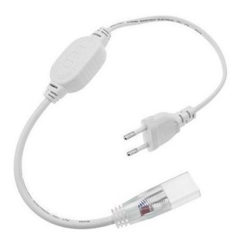 หัวจ่าย 220V ปลั๊กต่อนีออนเฟล็ก ปลั๊กต่อไฟสายยาง2835 และฝาปิด (พร้อมชุดเขี้ยวต่อ)