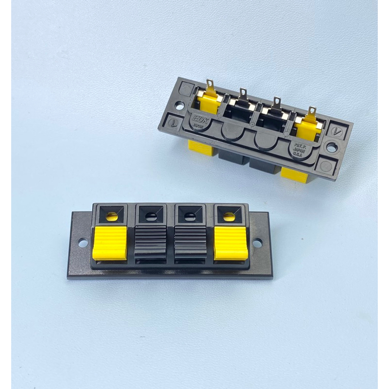 ขั้วลำโพง ขั้วต่อสายลำโพง ขั้วต่อลำโพง 4ทาง ดำ/เหลือง Speaker Terminal Block (ของแท้ OUT-STOCK) บอร์ดขั้วต่อลำโพง EDK JP