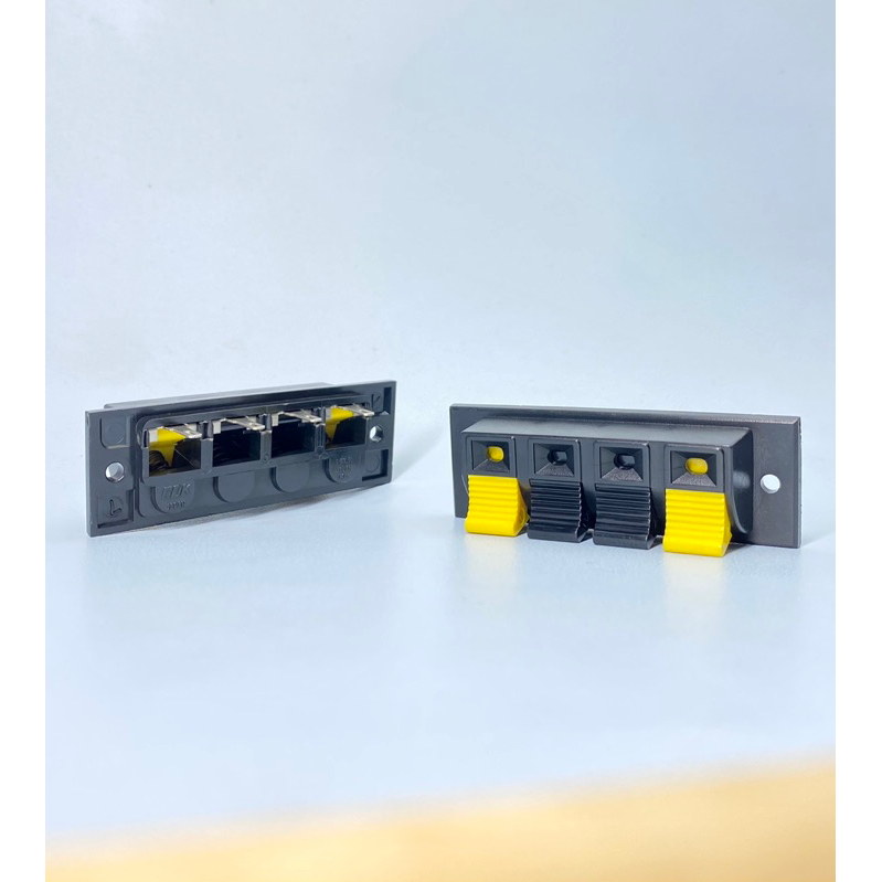 ขั้วลำโพง ขั้วต่อสายลำโพง ขั้วต่อลำโพง 4ทาง ดำ/เหลือง Speaker Terminal Block (ของแท้ OUT-STOCK) บอร์ดขั้วต่อลำโพง EDK JP