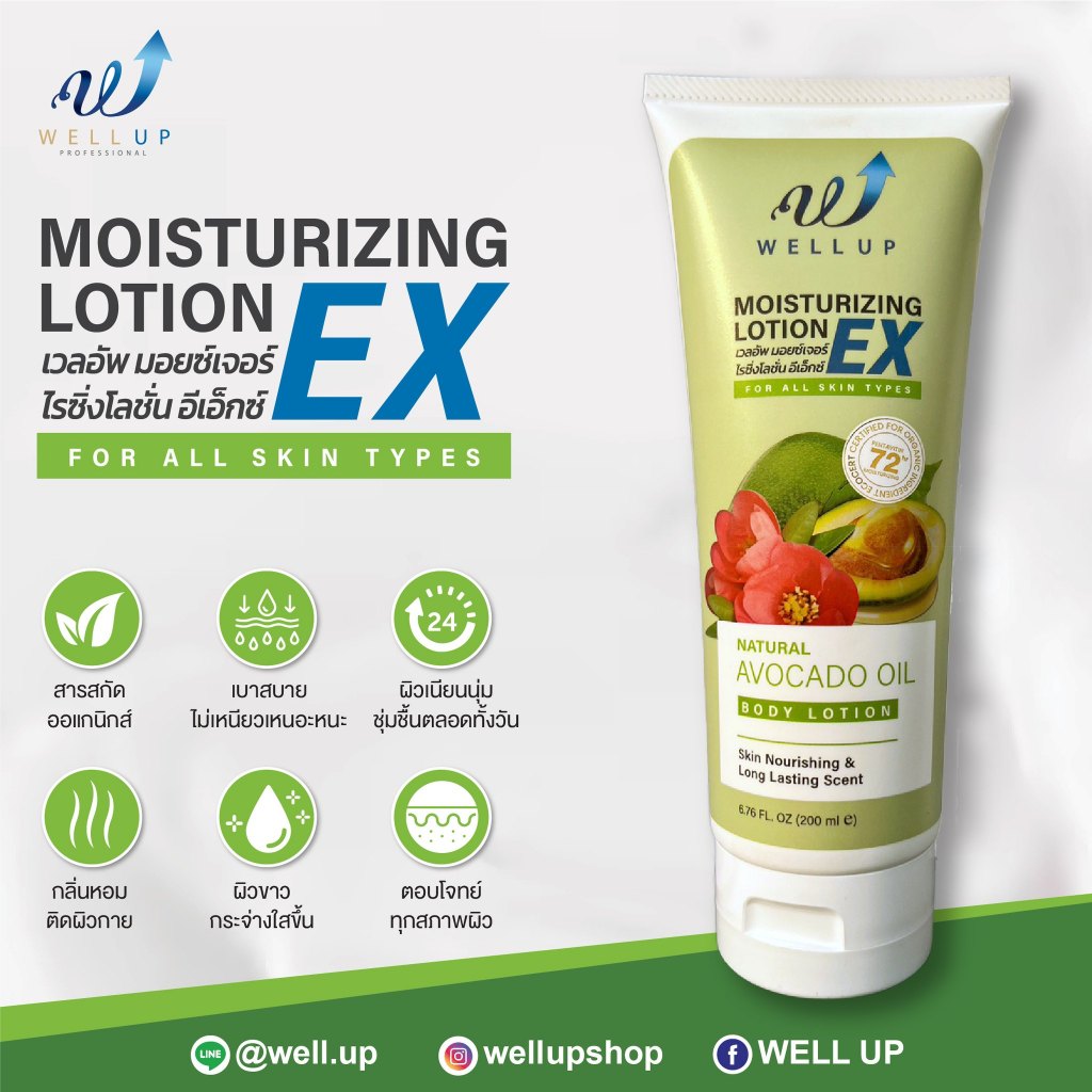 WellUp Moisturizing Lotion EX โลชั่นบำรุงผิวกาย 200 ml