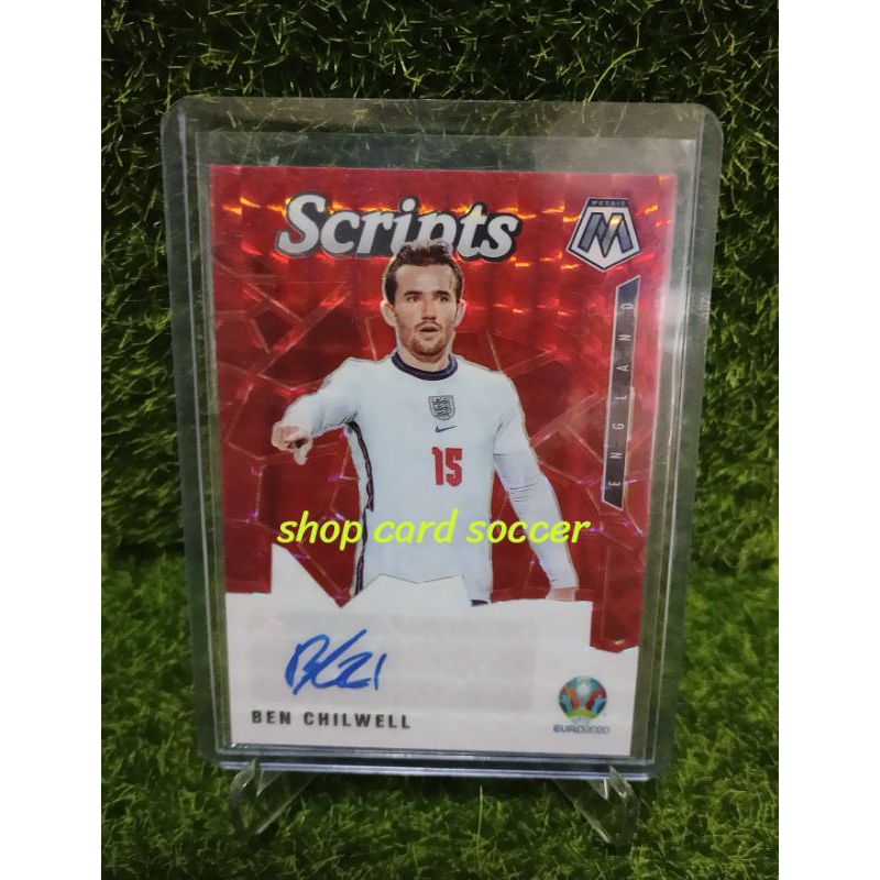 Ben Chilwell red card soccer Autograph England panini Euro mosaic 2020