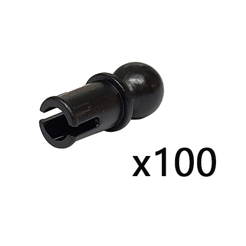 [080] x100 ชิ้น - ชิ้นส่วนเลโก้ Lego Part Technic, Pin with Friction Ridges Lengthwise and Tow Ball 