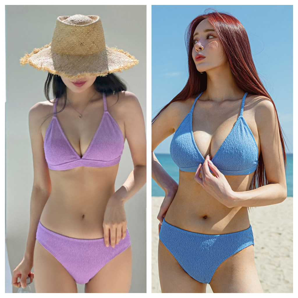 ชุดว่ายน้ํา ทูพีช เอวสูง ชุดบิกินี่ bikini ชุดไปทะเล สีสวย