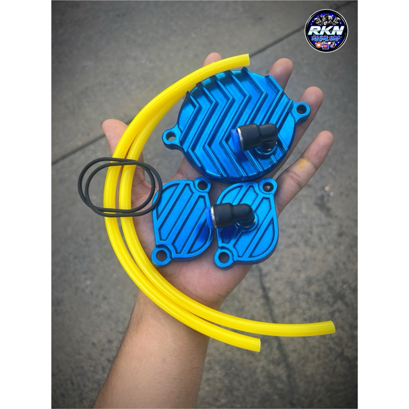 ฝาวาวล์+ฝาแคม ( ลายน้ำ) W125เก่าทุกรุ่น/W125iปลาวฬ/MSX125 เจาะ 2 วาวล์ ครบชุดหัวฟิตติ้ง+สายน้ำมัน+ยางโอริง