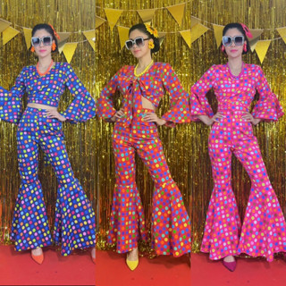 ชุดอีเจ้ยลายจุด ชุดย้อนยุค(ครบเซต)