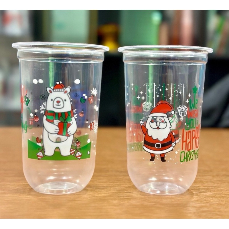 แก้วแคปซูลลายแซนต้า/ลายหมีขาว ยี่ห้อFPC ยกลัง 1,000ใบ(20แถว)