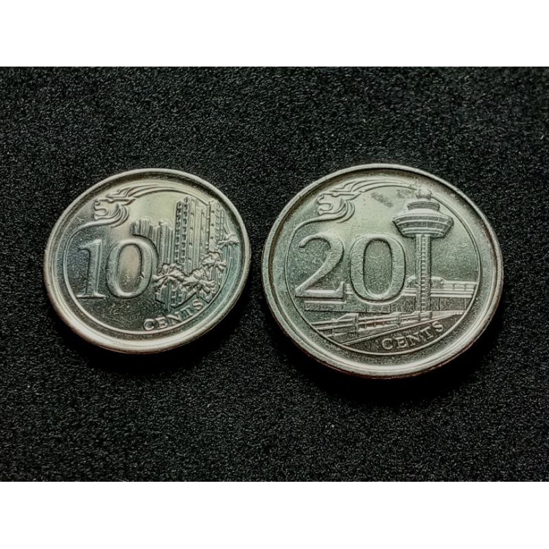 เหรียญต่างประเทศ(1844)สิงคโปร์2เหรียญคละปี