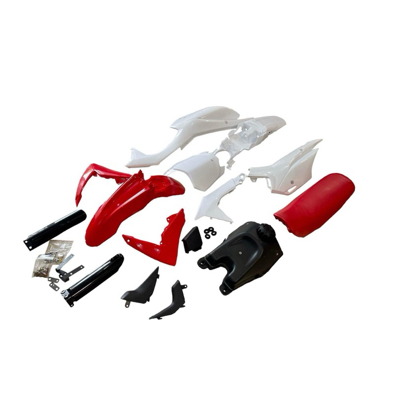 ชุดเปลือก ชุดสี CRF110cc.พร้อมการ์ดโช็คหน้าและตัวยึด แปลงใส่ msx ksr.