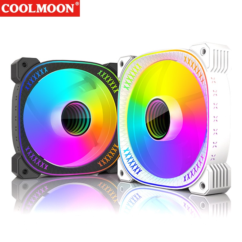 พัดลมเคส CoolMoon Lunar Explorer TY1 ARGB 3Pin + 4pin PWM 120mm. 1800RPM