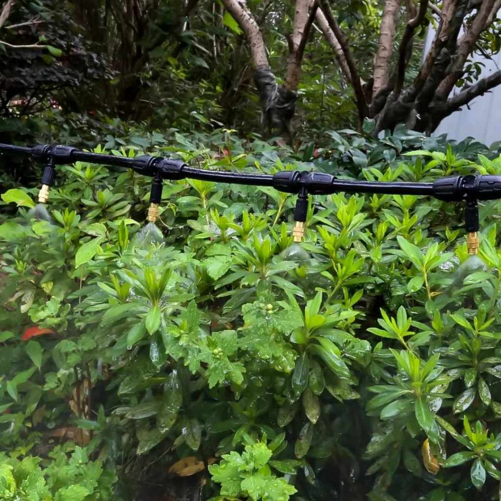 หัวพ่นหมอก หัวพ่นละอองน้ำ หัวหมอกพลาสติกสีแดงและหัวหมอกทองเหลือง สำหรับสายไมโคร 8/11 มม. - รูปที่ 5