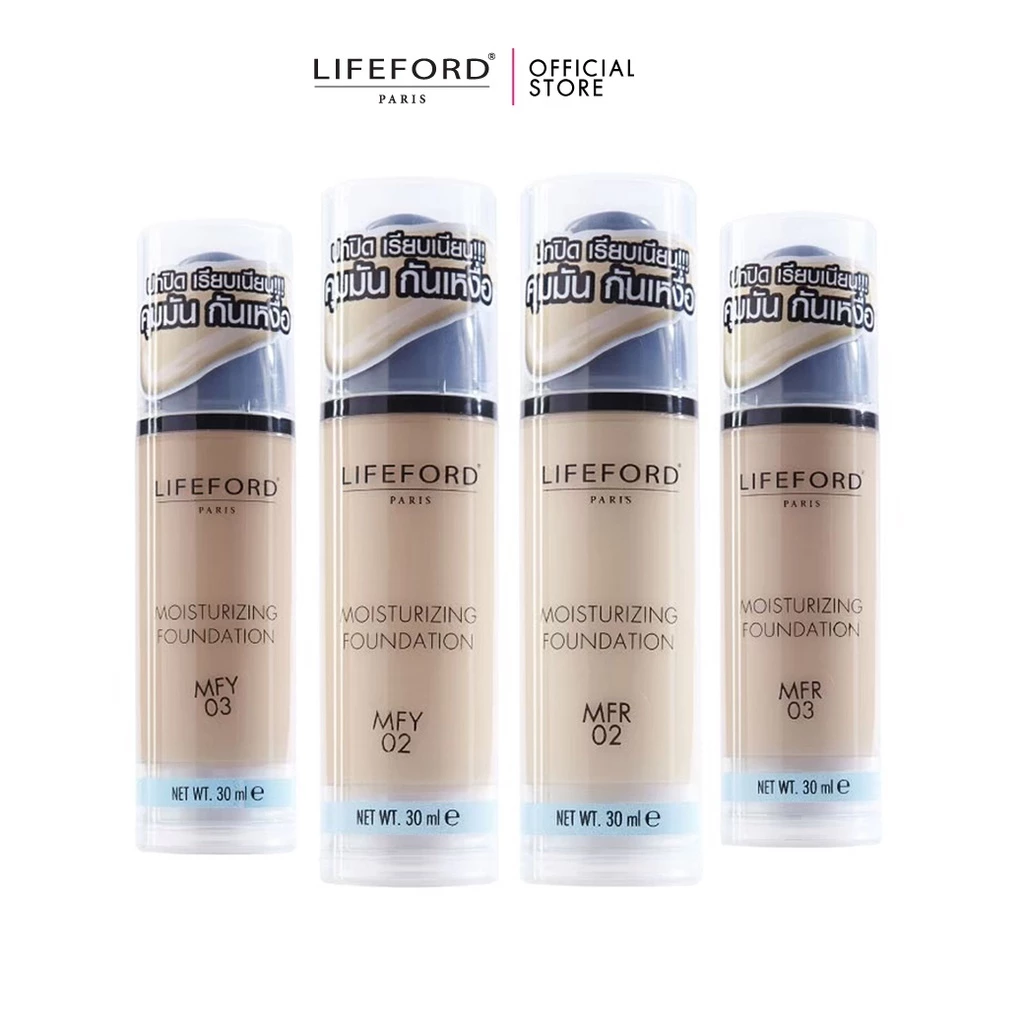 (แถบฟ้า) Lifeford Paris Moisturizing Foundation รองพื้นที่ช่วยปกปิดพร้อมการบำรุงอย่างครบวงจร 30 ml.