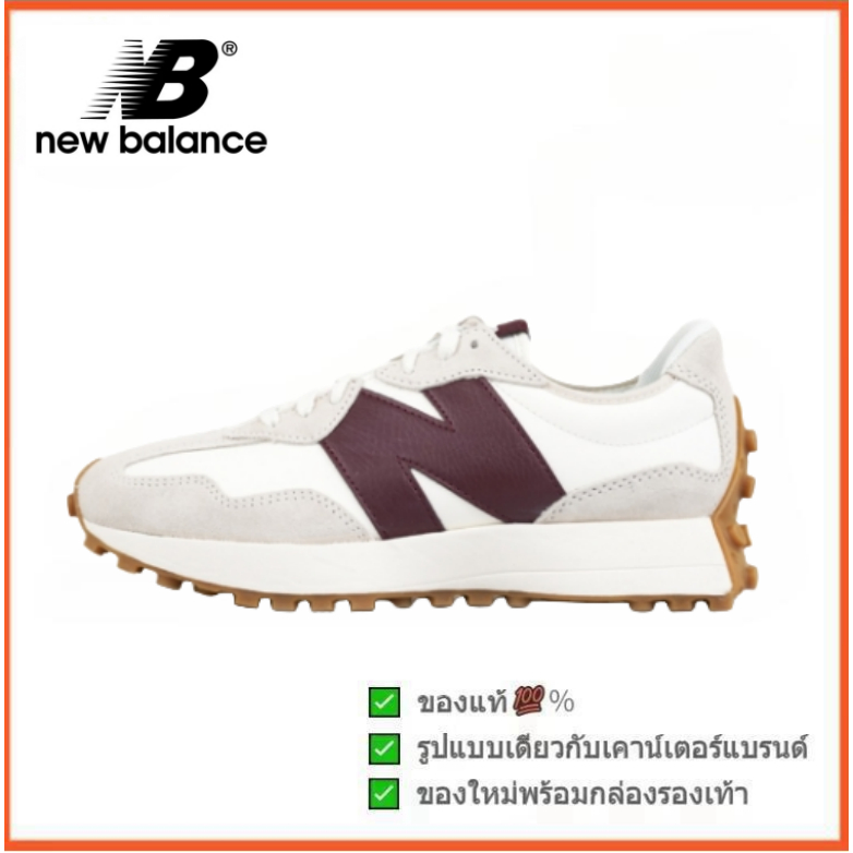 New Balance 327 สีขาว - แดง  (พร้อมส่ง ของแท้ 100%)  รูปแบบ ผู้ชาย คุณผู้หญิง รองเท้า