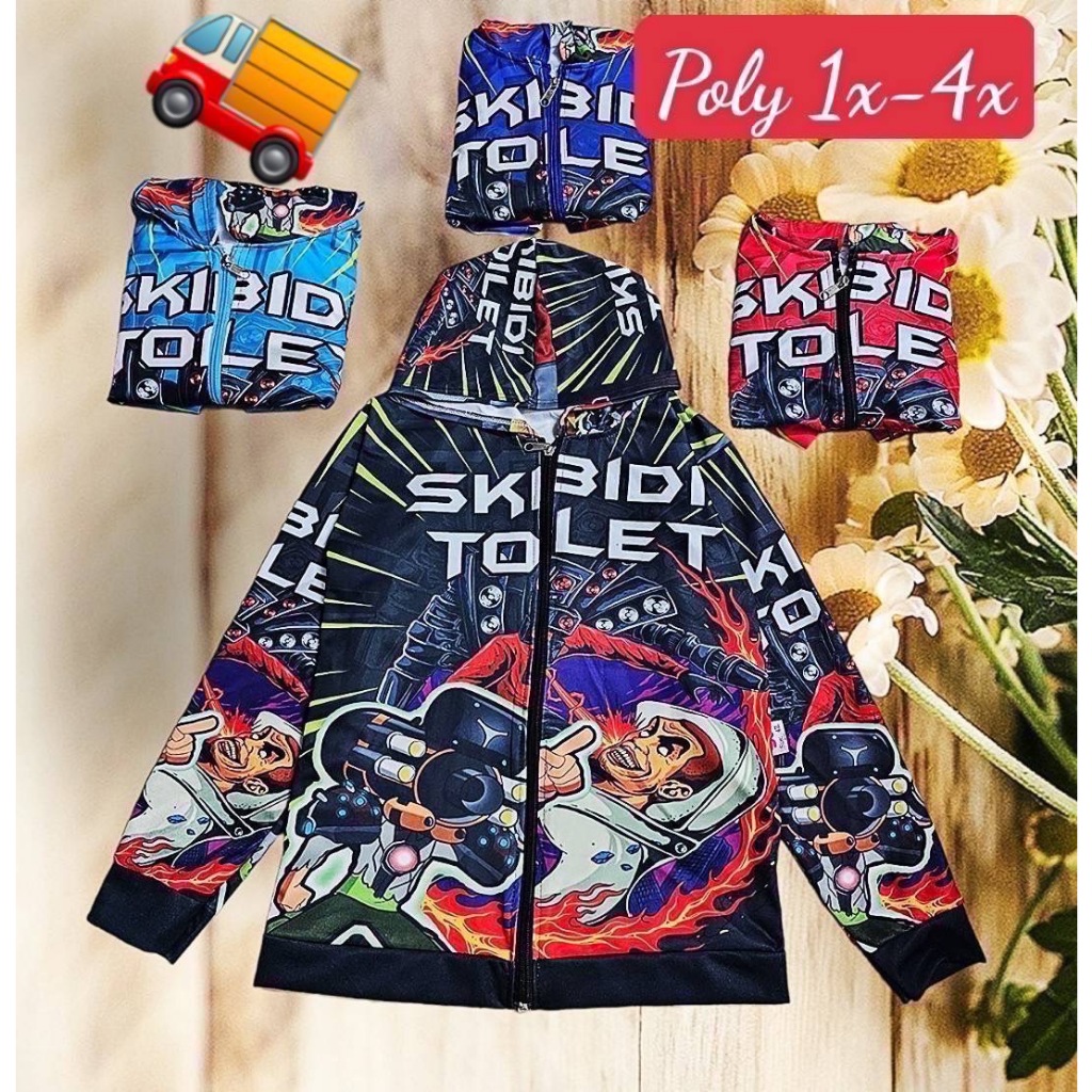 *พร้อมส่ง*เสื้อแจ็คเก็ตเด็ก เสื้อกันหนาว กันแดด กันลม เด็ก3-9ปี เสื้อคลุมเด็กมีฮู้ด ผ้าไมโครมันพิมพ์ลายSKIBIDI/LABUBU