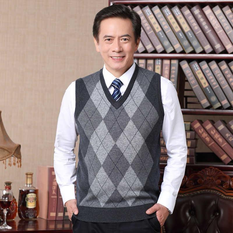 เสื้อกั๊กไหมพรมกันหนาวอากง-02 นุ่ม ยืดหยุ่น ใส่สบาย (อก 32-46” ยาว 25”)