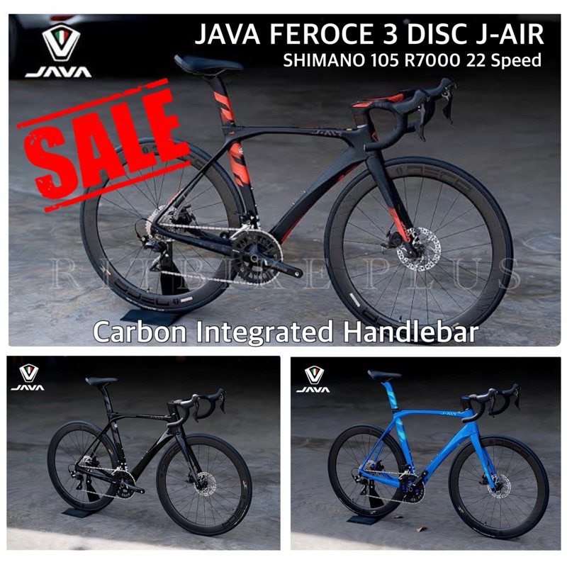 (ผ่อนได้) จักรยานเสือหมอบคาร์บอน Java Feroce3 j-air disc เฟรมคาร์บอน มาตราฐาน UCI ล้อคาร์บอน ชุดเกียร์ Shimano 105
