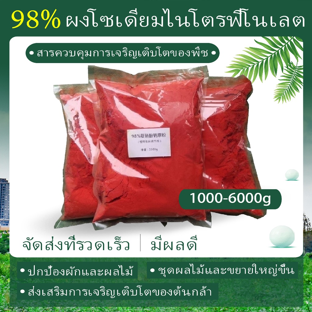 สารประกอบโซเดียมไนโตรฟีโนเลตผสมยาดั้งเดิม 98%,(1000g) ปุ๋ยควบคุมการเจริญเติบโตของพืช, เสริมฤทธิ์กันเ