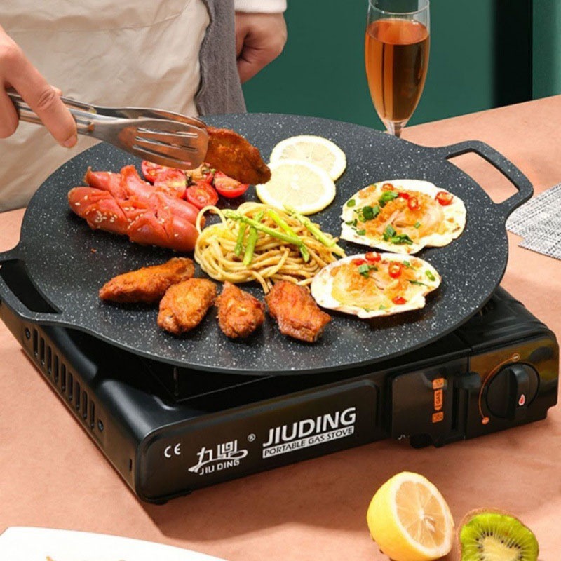 nanarak กระทะปิ้งย่างเกาหลี BBQ ทรงแบน ผิวลื่นไม่ติดกระทะ รุ่น 5205
