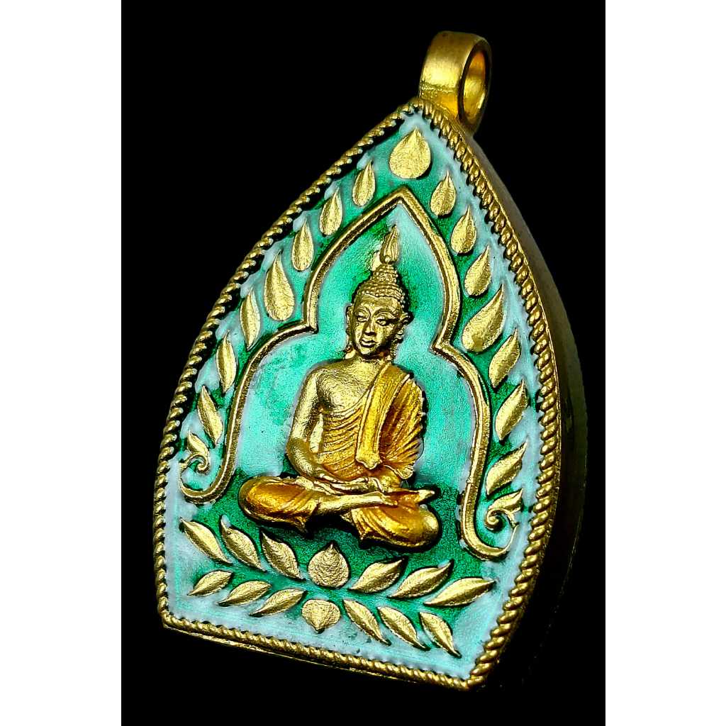 เจ้าสัวหลังเบี้ย รุ่นบันดาลทรัพย์  เหนือดวง พระอาจารย์สัญญา วัดกลางบางแก้ว เนื้อทองทิพย์ เลข 102 เลขต้นๆ