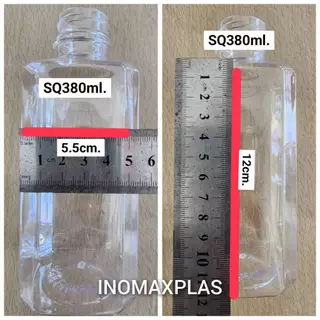 ขวดพลาสติก​PET​แปดเหลี่ยม​ 380​มล​ (SQ380ml)​100ใบ320บาท(3.20บาทต่อใบ)