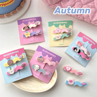 Cute 206 กิ๊บติดผม กิ๊บหนีบผมเหลี่ยมคลื่นการ์ตูน 2 ชิ้น/แพ็ค