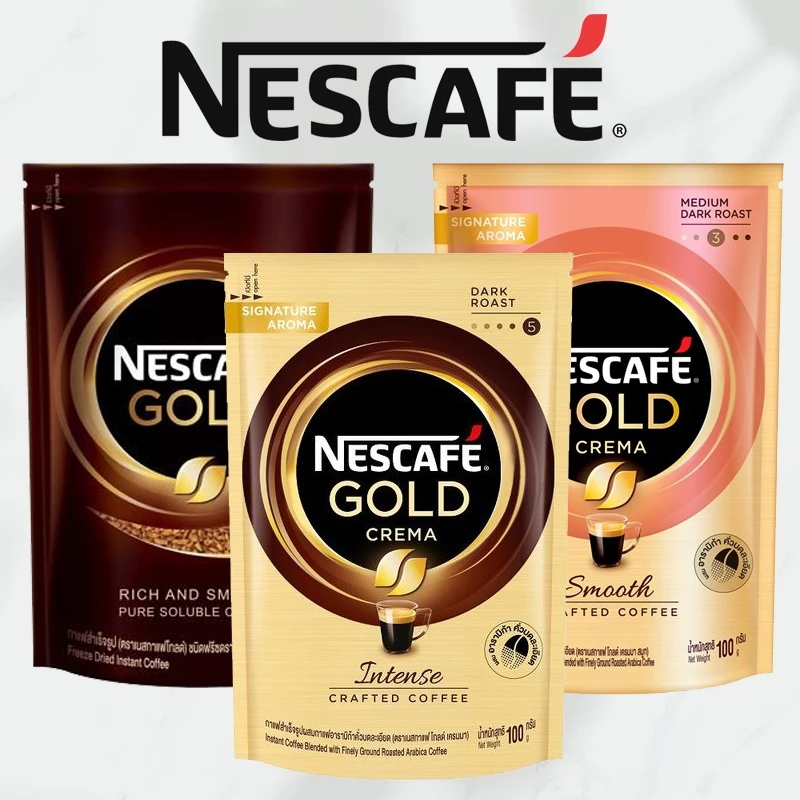 NESCAFÉ Gold Crema เนสกาแฟ โกลด์ เครมมา ขนาด 100 กรัม เนสท์เล่ ((ถุง))