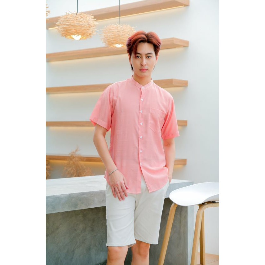 [เหลือ157฿ใส่โค้ดMAYINC30  ***ลูกค้าใหม่ช้อปปี้*** คอจีนแขนสั้น คอตตอนลินิน
