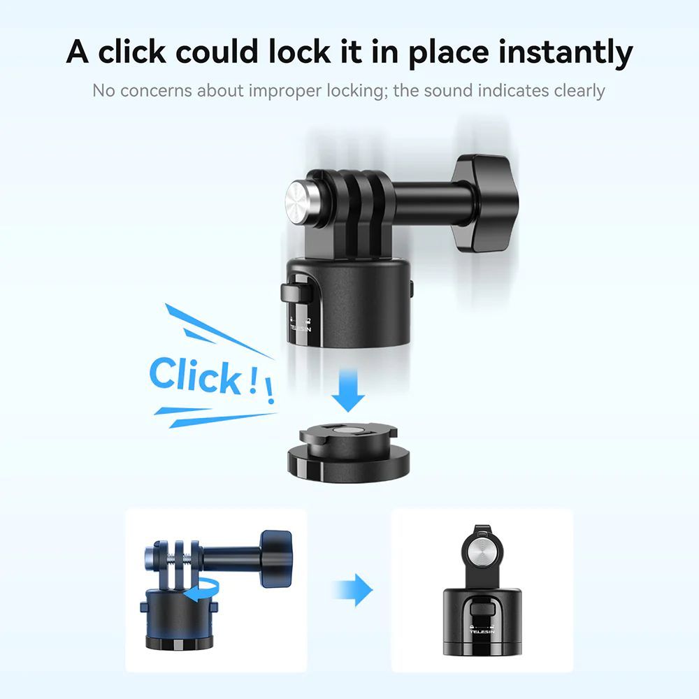 TELESIN Quick Release Version ชุด Adapter Set Magnetic / Magnetic Backpack Clip/สายคาดอก Vest Chest Strap