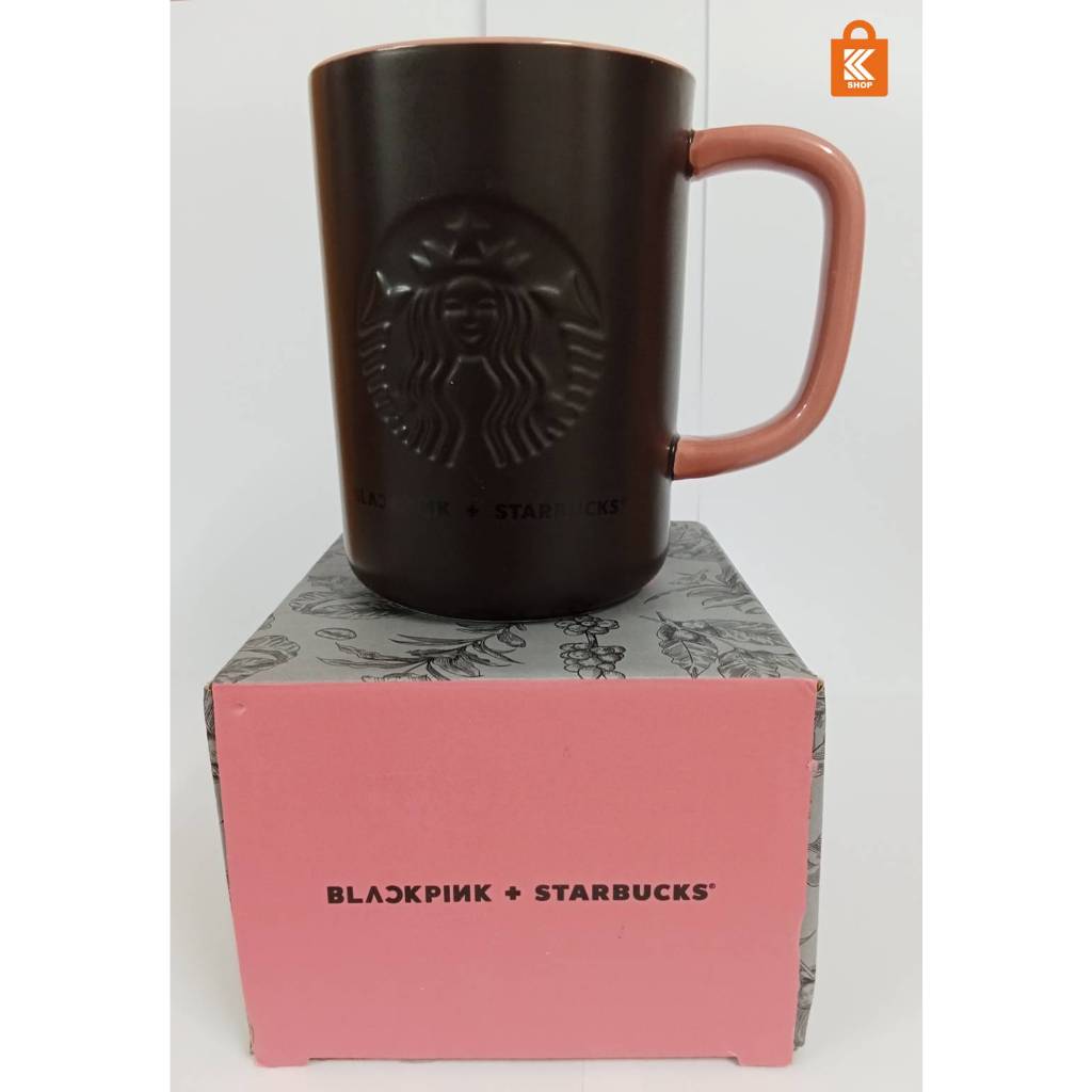 แก้วStarbucks Blackpink เซรามิค Mug พร้อมกล่อง พร้อมส่ง ปากแก้วกว้าง 8.5 cm ก้นแก้วกว้าง 8.5 cm สูง 12 cm