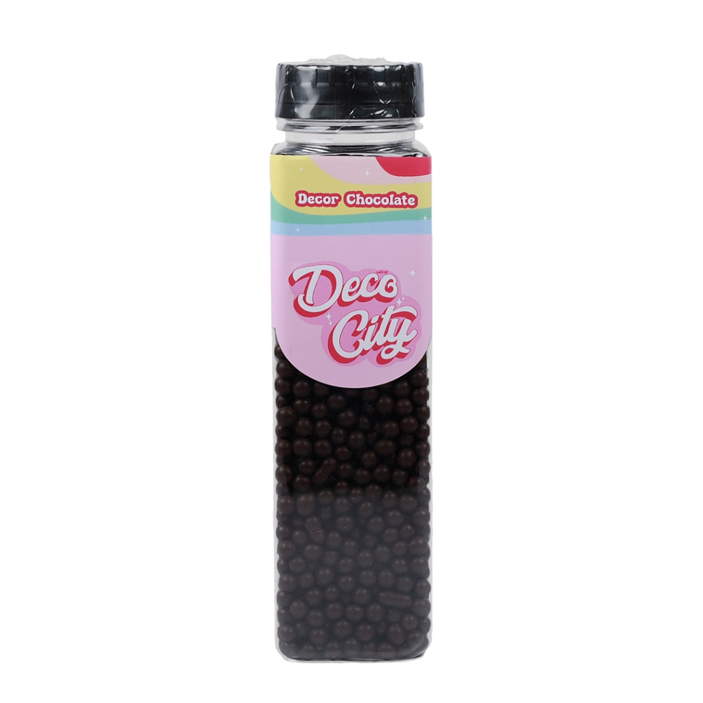 Chococity ข้าวพองเคลือบช็อกโกแลต สี Dark Rice Crispies สำหรับตกแต่งเค้กและเครื่องดื่ม กระปุกใหญ่สุดคุ้ม 150 กรัม
