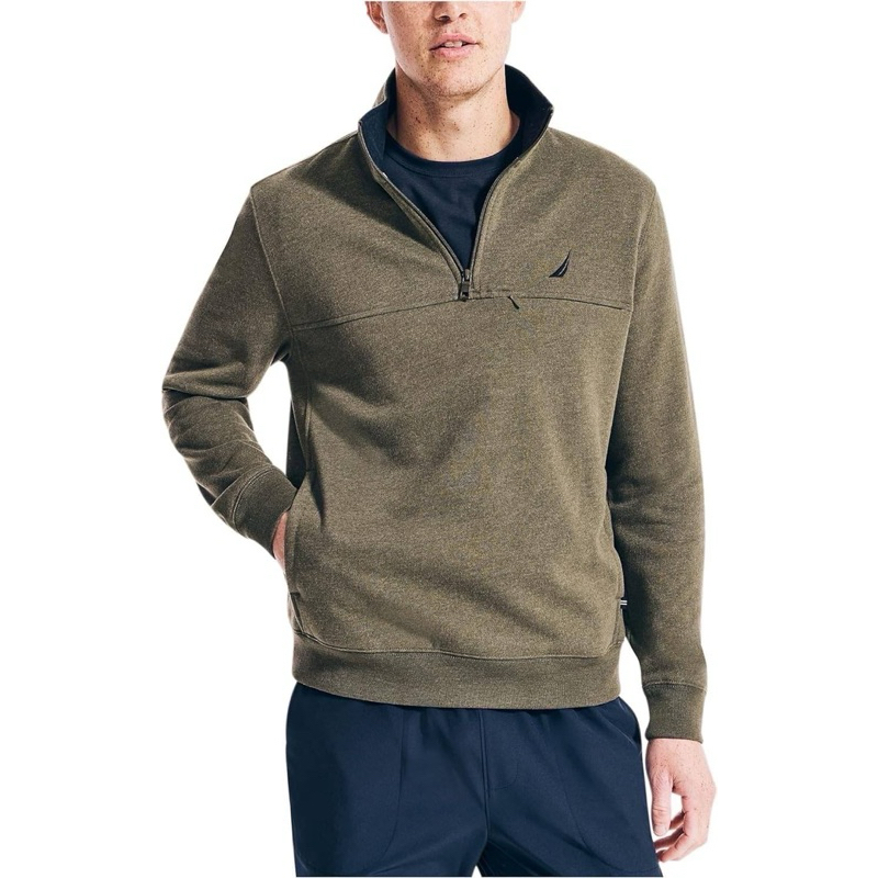 Nautica Men's J-Class Quarter-Zip Fleece เสื้อแขนยาว มีซิป1/4 นอธิกา ผู้ชาย