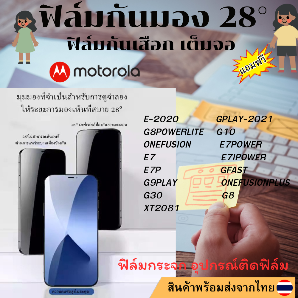 ฟิล์มกันมอง ฟิล์มกันเสือกE-2020 G8POWERLITE ONEFUSION E7 E7P G9PLAY G30 XT2081 GPLAY-2021 E7POWER G1