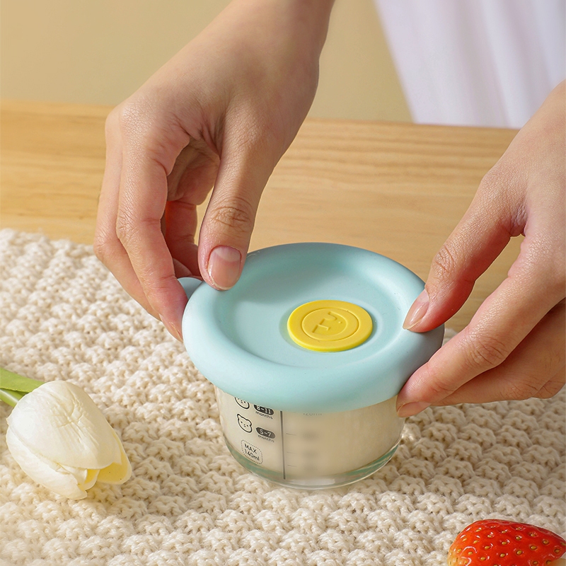 กล่องข้าว กล่องอาหารเด็ก เซต3ใบ กล่องอาหาร แช่ฟรีซ แก้วนมเด็ก นึ่งได้ กล่องแก้ว เข้าไมโครเวฟ ถ้วยอาหาร พร้อมฝาปิดซิลิโคน